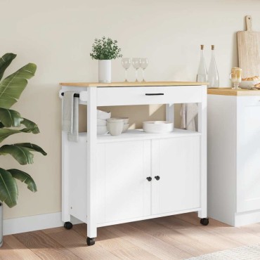 vidaXL Τρόλεϊ Κουζίνας MONZA 84x40x88,5cm από Μασίφ Ξύλο Πεύκου 1 τεμ.