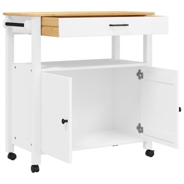 vidaXL Τρόλεϊ Κουζίνας MONZA 84x40x88,5cm από Μασίφ Ξύλο Πεύκου 1 τεμ.