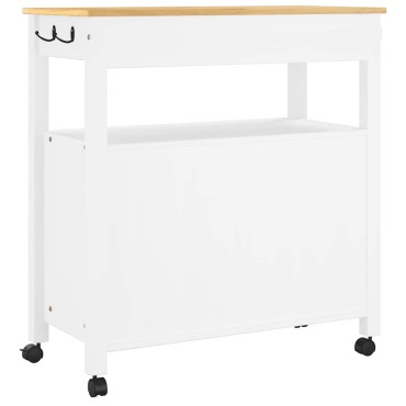vidaXL Τρόλεϊ Κουζίνας MONZA 84x40x88,5cm από Μασίφ Ξύλο Πεύκου 1 τεμ.