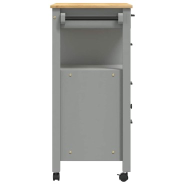 vidaXL Τρόλεϊ Κουζίνας MONZA 84x40x88,5cm Γκρι από Μασίφ Ξύλο Πεύκου 1 τεμ.