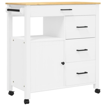 vidaXL Τρόλεϊ Κουζίνας MONZA 84x40x88,5cm από Μασίφ Ξύλο Πεύκου 1 τεμ.