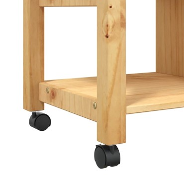 vidaXL Τρόλεϊ Κουζίνας MONZA 84x40x88,5cm Μελί κεριού από Μασίφ Ξύλο Πεύκου 1 τεμ.