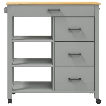 vidaXL Τρόλεϊ Κουζίνας MONZA 84x40x88,5cm από Μασίφ Ξύλο Πεύκου 1 τεμ.