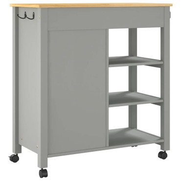 vidaXL Τρόλεϊ Κουζίνας MONZA 84x40x88,5cm από Μασίφ Ξύλο Πεύκου 1 τεμ.
