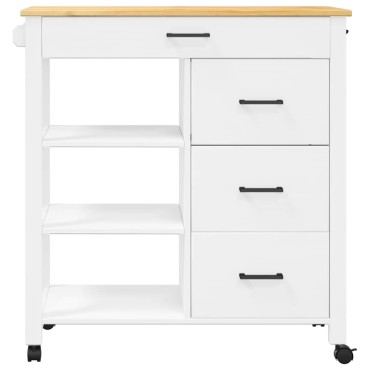 vidaXL Τρόλεϊ Κουζίνας MONZA 84x40x88,5cm από Μασίφ Ξύλο Πεύκου 1 τεμ.