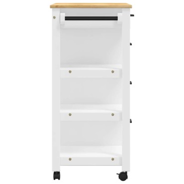 vidaXL Τρόλεϊ Κουζίνας MONZA 84x40x88,5cm από Μασίφ Ξύλο Πεύκου 1 τεμ.