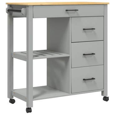 vidaXL Τρόλεϊ Κουζίνας MONZA 84x40x88,5cm από Μασίφ Ξύλο Πεύκου 1 τεμ.