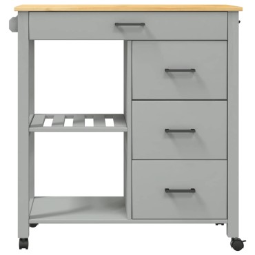 vidaXL Τρόλεϊ Κουζίνας MONZA 84x40x88,5cm από Μασίφ Ξύλο Πεύκου 1 τεμ.