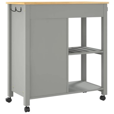 vidaXL Τρόλεϊ Κουζίνας MONZA 84x40x88,5cm από Μασίφ Ξύλο Πεύκου 1 τεμ.