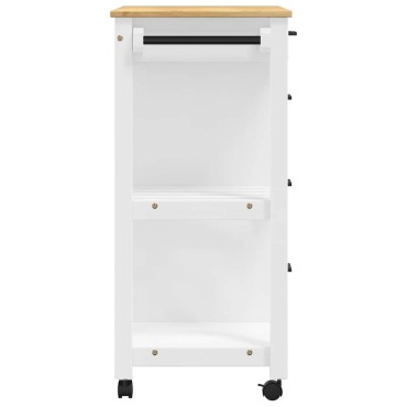 vidaXL Τρόλεϊ Κουζίνας MONZA 84x40x88,5cm από Μασίφ Ξύλο Πεύκου 1 τεμ.