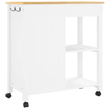 vidaXL Τρόλεϊ Κουζίνας MONZA 84x40x88,5cm από Μασίφ Ξύλο Πεύκου 1 τεμ.