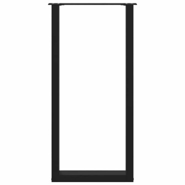 vidaXL Πόδια Τραπεζιού Μπαρ σε Σχήμα U 2 τεμ. Μαύρο 50x(100-101)cm Ατσάλι