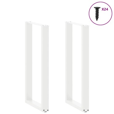 vidaXL Πόδια Τραπεζιού Μπαρ σε Σχήμα U 2 τεμ. Λευκά 50x(100-101)cm Ατσάλι