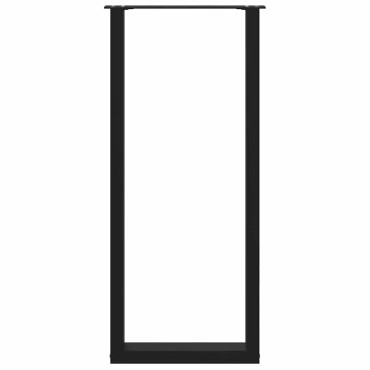 vidaXL Πόδια Τραπεζιού Μπαρ σε Σχήμα U 2 τεμ. Μαύρο 40x (110-111)cm Ατσάλι