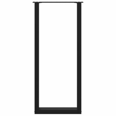 vidaXL Πόδια Τραπεζιού Μπαρ σε Σχήμα U 2 τεμ. Μαύρο 50x(110-111)cm Ατσάλι
