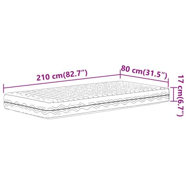 vidaXL Στρώμα Αφρού Σκληρότητα H2 H3 Λευκό 80x210cm 1 τεμ. - Μονό