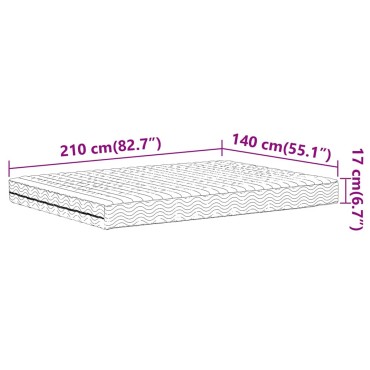 vidaXL Στρώμα Αφρού Σκληρότητα H2 H3 Λευκό 140x210cm 1 τεμ. - Διπλό