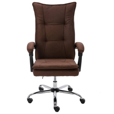 vidaXL Καρέκλα Γραφείου Καφέ Υφασμάτινη 64x68x(113-120)cm 1 τεμ.