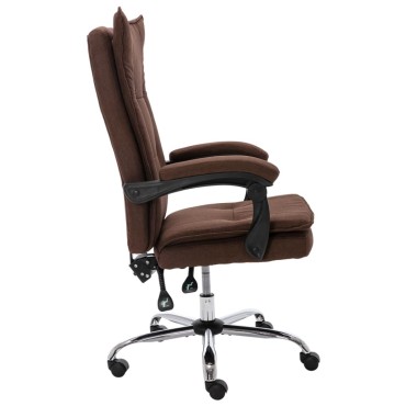 vidaXL Καρέκλα Γραφείου Καφέ Υφασμάτινη 64x68x(113-120)cm 1 τεμ.
