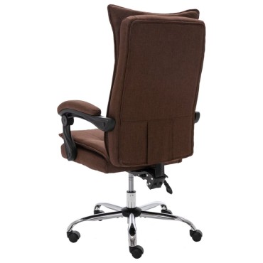 vidaXL Καρέκλα Γραφείου Καφέ Υφασμάτινη 64x68x(113-120)cm 1 τεμ.
