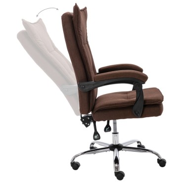 vidaXL Καρέκλα Γραφείου Καφέ Υφασμάτινη 64x68x(113-120)cm 1 τεμ.