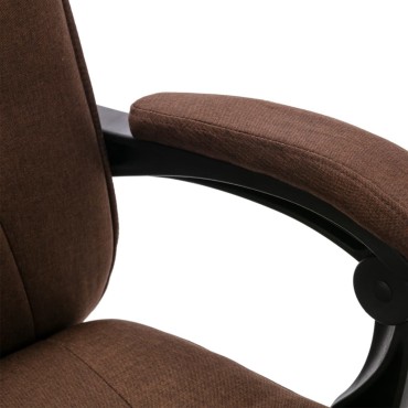vidaXL Καρέκλα Γραφείου Καφέ Υφασμάτινη 64x68x(113-120)cm 1 τεμ.