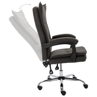 vidaXL Καρέκλα Γραφείου Γκρι Υφασμάτινη 64x68x(113-120)cm 1 τεμ.