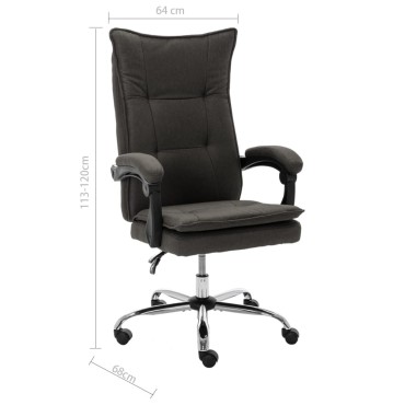 vidaXL Καρέκλα Γραφείου Γκρι Υφασμάτινη 64x68x(113-120)cm 1 τεμ.