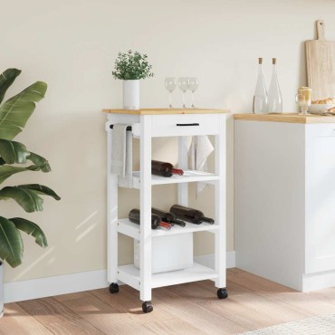 vidaXL Τρόλεϊ Κουζίνας MONZA 48x40x88,5cm από Μασίφ Ξύλο Πεύκου 1 τεμ.