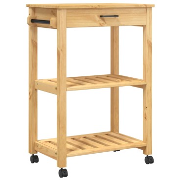 vidaXL Τρόλεϊ Κουζίνας MONZA 60x40x88,5cm από Μασίφ Ξύλο Πεύκου 1 τεμ.