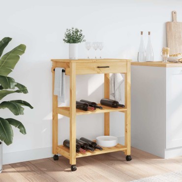 vidaXL Τρόλεϊ Κουζίνας MONZA 60x40x88,5cm από Μασίφ Ξύλο Πεύκου 1 τεμ.