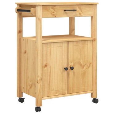 vidaXL Τρόλεϊ Κουζίνας MONZA 60x40x88,5cm από Μασίφ Ξύλο Πεύκου 1 τεμ.