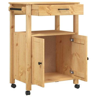 vidaXL Τρόλεϊ Κουζίνας MONZA 60x40x88,5cm από Μασίφ Ξύλο Πεύκου 1 τεμ.