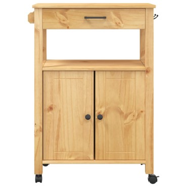 vidaXL Τρόλεϊ Κουζίνας MONZA 60x40x88,5cm από Μασίφ Ξύλο Πεύκου 1 τεμ.