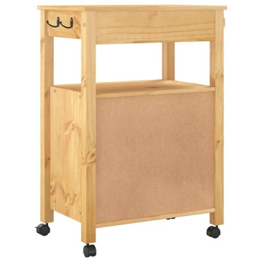 vidaXL Τρόλεϊ Κουζίνας MONZA 60x40x88,5cm από Μασίφ Ξύλο Πεύκου 1 τεμ.