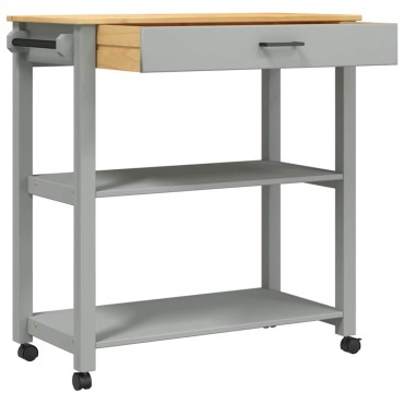 vidaXL Τρόλεϊ Κουζίνας MONZA 84x40x88,5cm από Μασίφ Ξύλο Πεύκου 1 τεμ.