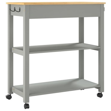 vidaXL Τρόλεϊ Κουζίνας MONZA 84x40x88,5cm από Μασίφ Ξύλο Πεύκου 1 τεμ.
