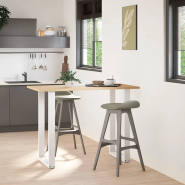vidaXL Πόδια Τραπεζιού Μπαρ σε Σχήμα U, 2 τεμ. Λευκά 60x(100-101)cm Ατσάλι