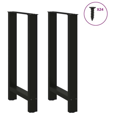 vidaXL Πόδια Τραπεζιού Μπαρ 2 τεμ. Μαύρα 50x(90-91)cm Ατσάλι
