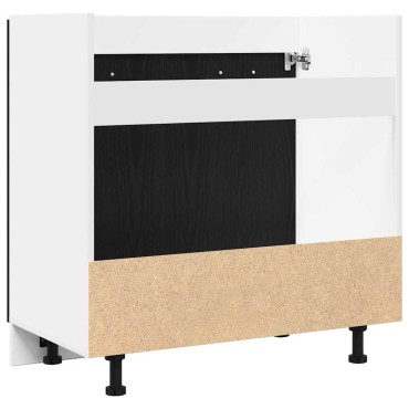 vidaXL Ντουλάπι Κάτω Νεροχύτη Μαύρη Δρυς 80x46x81,5cm Συνθετικό Ξύλο 1 τεμ.