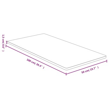 vidaXL Επιφάνεια Τραπεζιού 50x100x1,5 από Μπαμπού 50x100x1,5cm 1 τεμ.