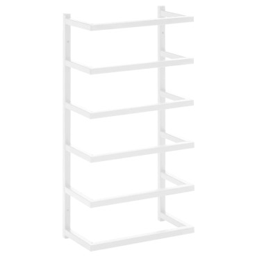 vidaXL Βάση για Πετσέτες Επιτοίχια Λευκή 24 x 12 x 48 εκ. Ατσάλινη