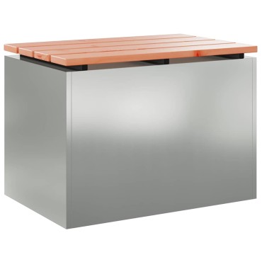 vidaXL Παγκάκι κήπου Ασημί 60x40x43cm Γαλβανισμένος χάλυβας 1 τεμ.
