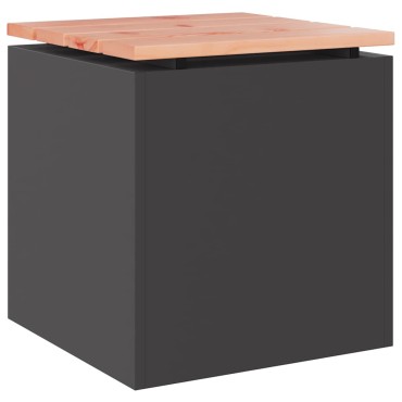vidaXL Παγκάκι κήπου Μαύρο 40x40x43cm Ατσάλι 1 τεμ.
