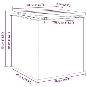 vidaXL Παγκάκι κήπου Μαύρο 40x40x43cm Ατσάλι 1 τεμ.