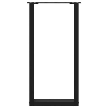 vidaXL Πόδια Κονσόλας σε Σχήμα U 2 τεμ. Μαύρο 28x(72-73)cm Ατσάλι