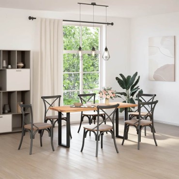 vidaXL Πόδια Κονσόλας σε Σχήμα U 2 τεμ. Μαύρο 38x(72-73)cm Ατσάλι