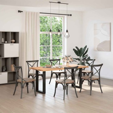 vidaXL Πόδια Τραπεζαρίας σε Σχήμα U 2 τεμ. Μαύρο 50x(72-73)cm Ατσάλι