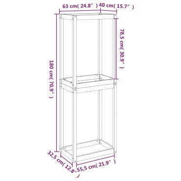 vidaXL Ραφιέρα Ελαστικών 63 x 40 x 180 εκ. από Μασίφ Ξύλο Πεύκου
