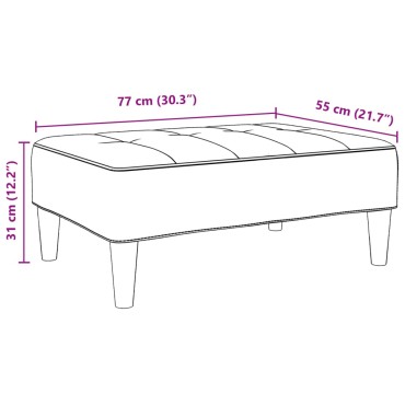 vidaXL Υποπόδιο Μαύρο 77x55x31cm Βελούδινο 1 τεμ.